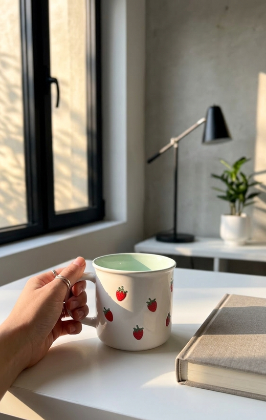 ماگ طرح توت فرنگی